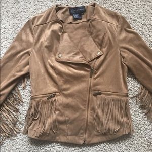 Fringe Faux Suede Jacket